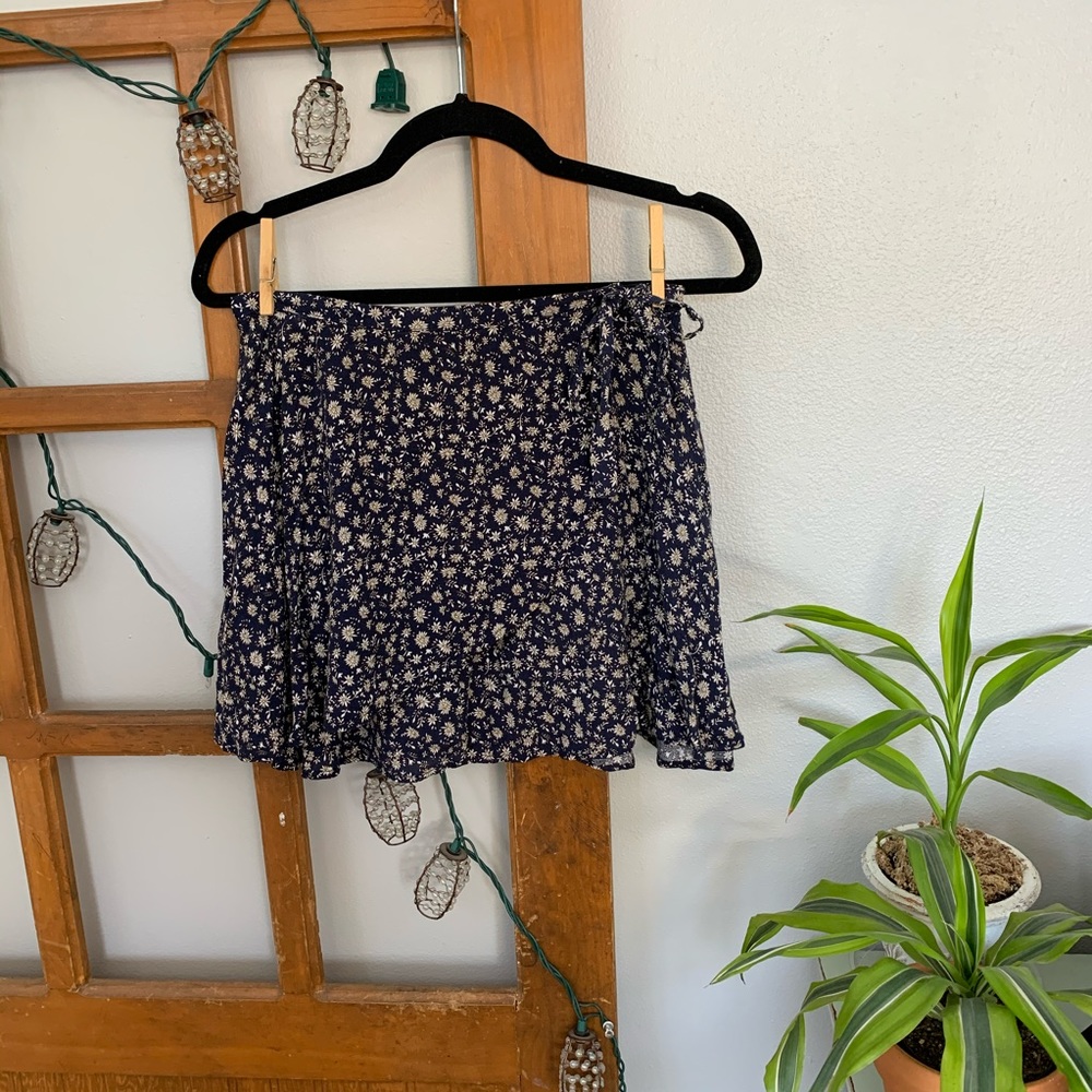 Floral Wrap Miniskirt